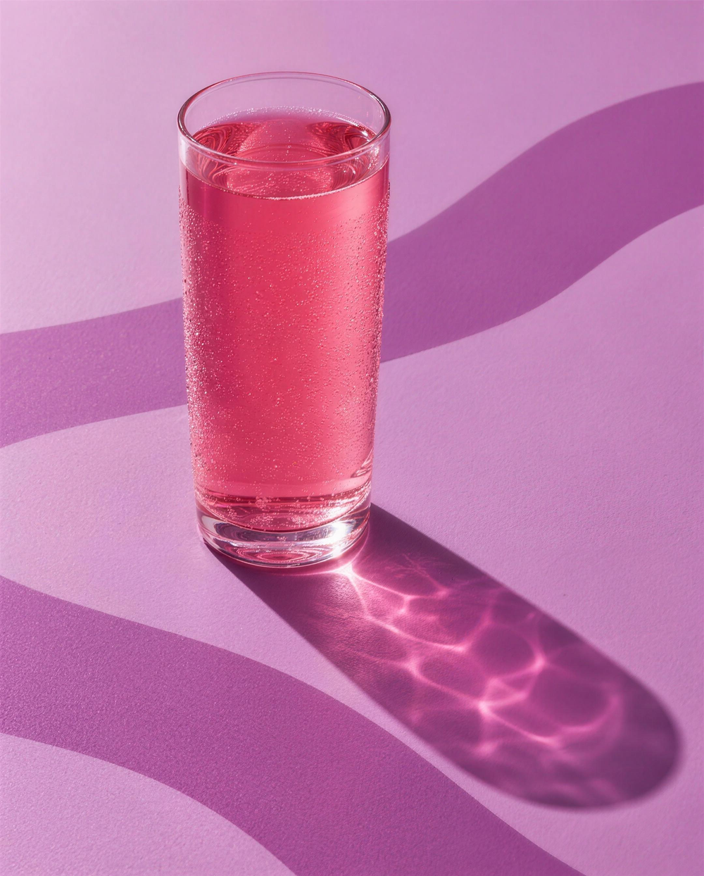 Un verre de boisson pêche cassis au collagène