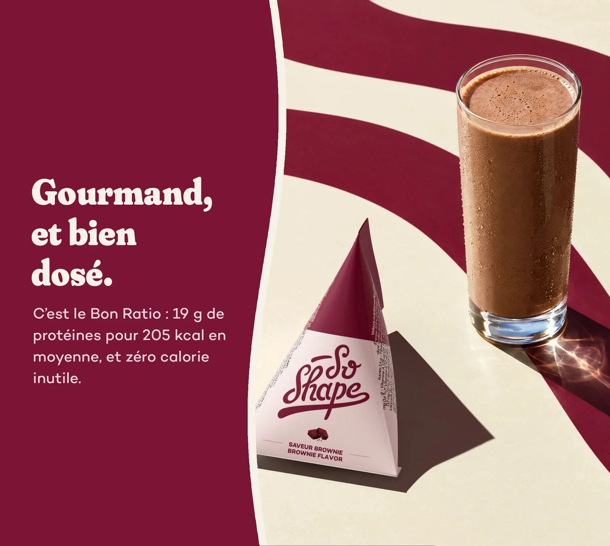 Gourmand, et bien dosé : shake Brownie et son berlingot