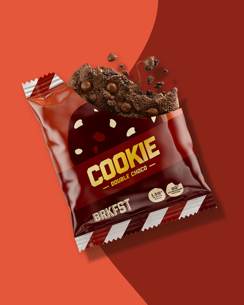 Le Smart Cookie Double choco qui sort de son sachet